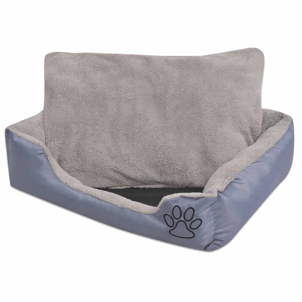 vidaXL Cama para perro con cojín acolchado talla XL gris