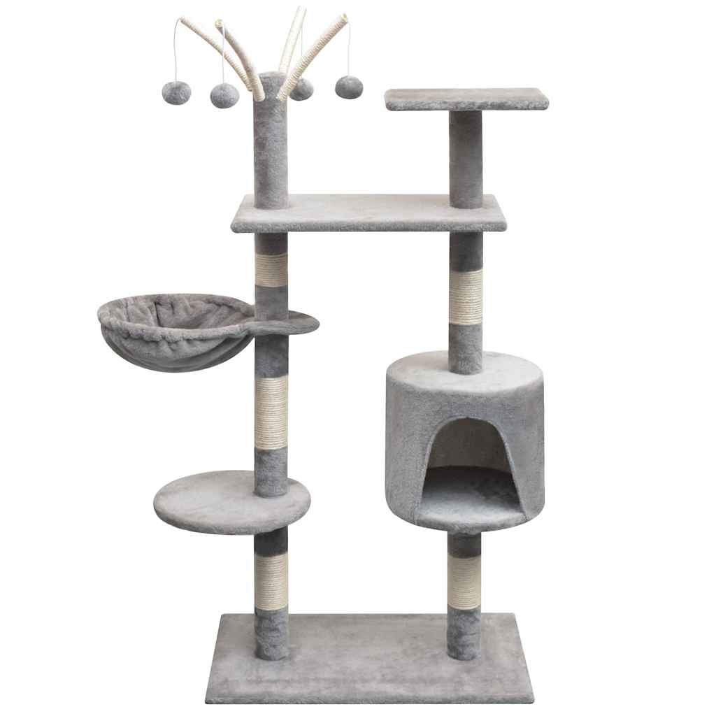 vidaXL Rascador para gatos con poste rascador de sisal 125 cm gris