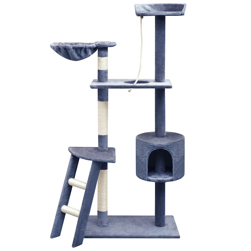vidaXL Rascador para gatos poste rascador de sisal 150 cm azul oscuro