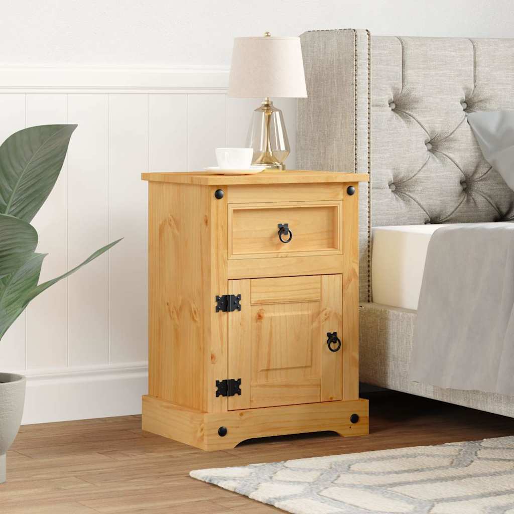 vidaXL Mesita de noche Corona Range pino mexicano 53x39x66 cm