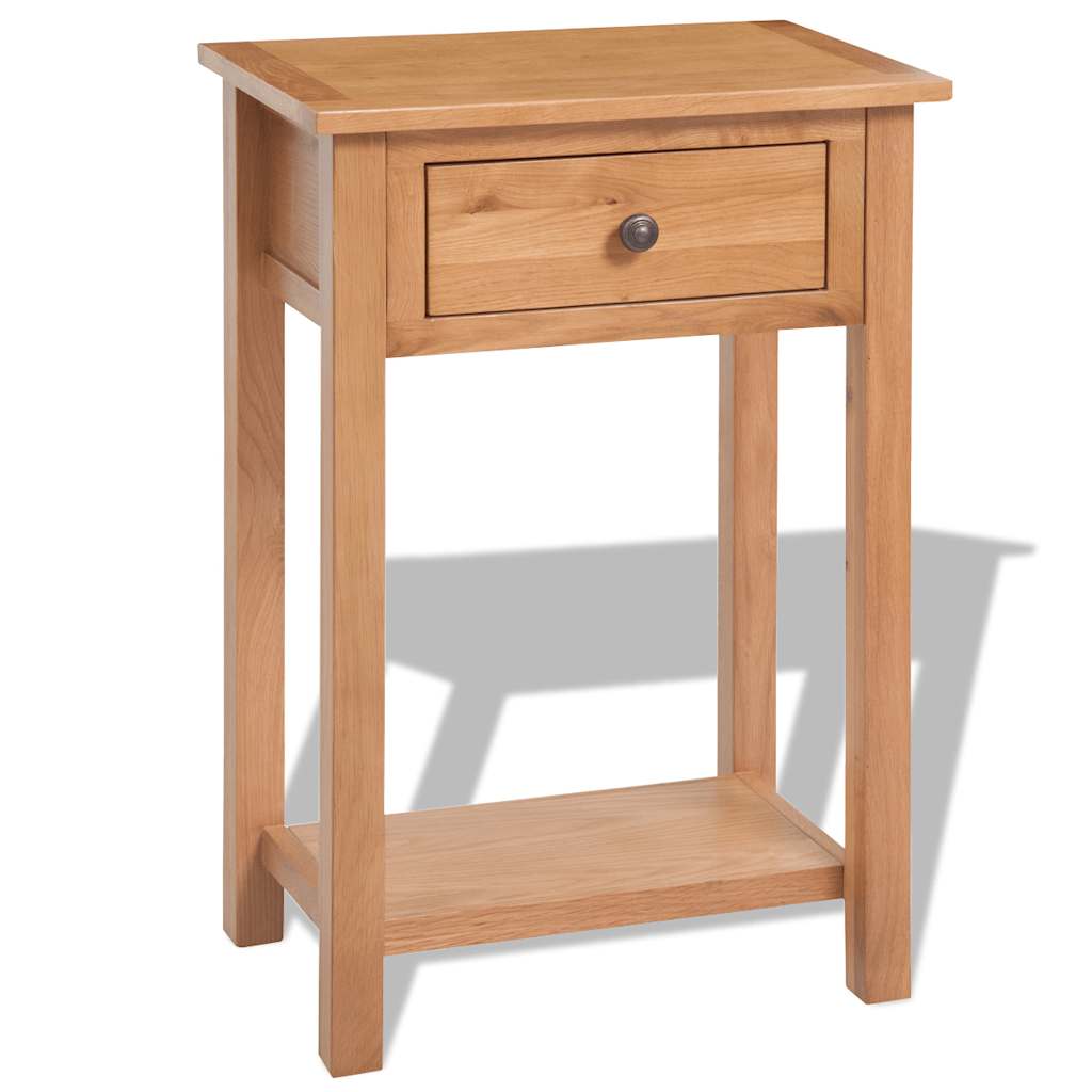 vidaXL Mesa consola de madera de roble maciza 50x32x75 cm
