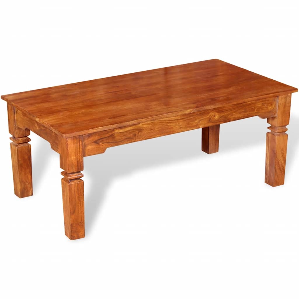 vidaXL Mesa de centro de madera maciza 110x60x45 cm