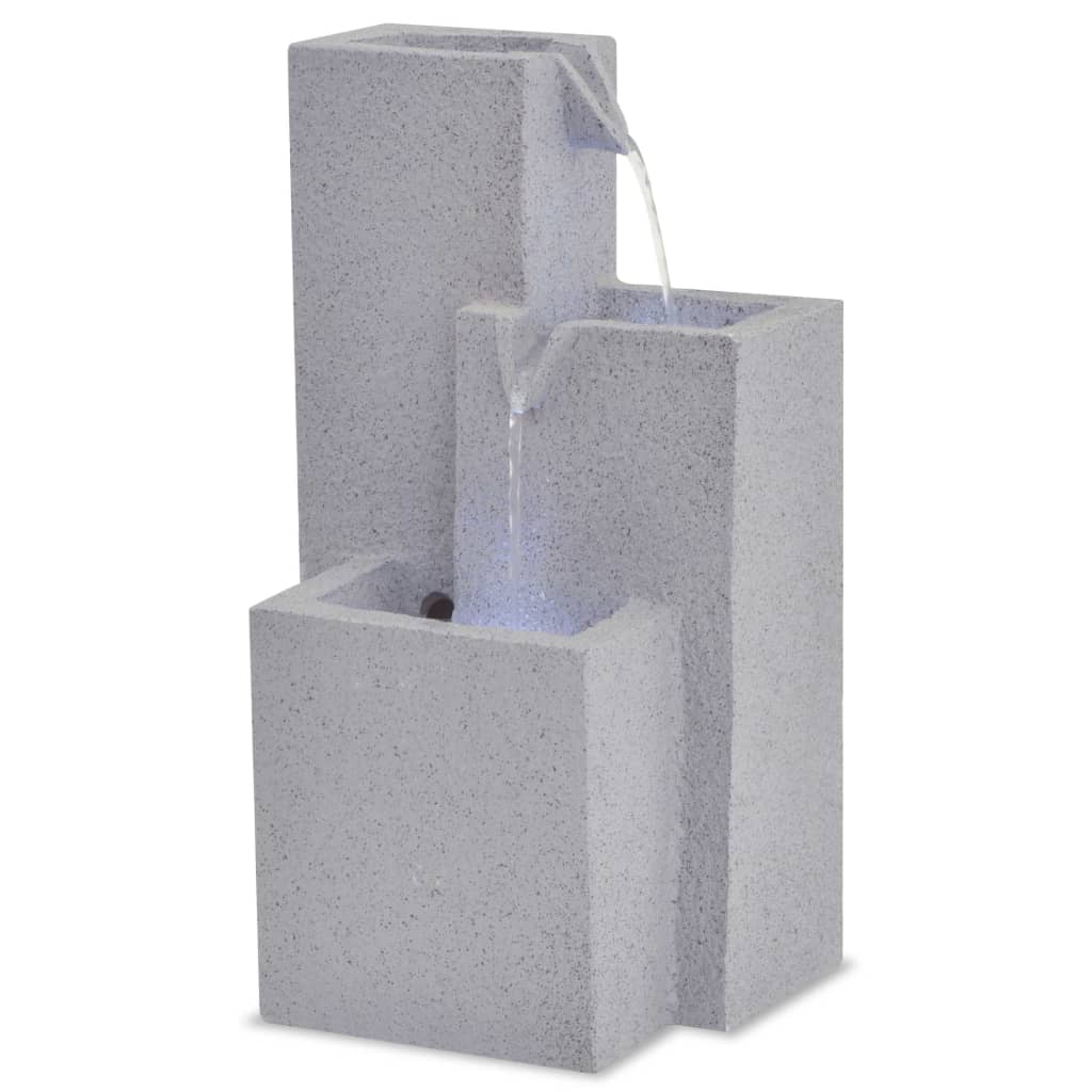 vidaXL Fuente de agua de interior con luz LED de poliresina