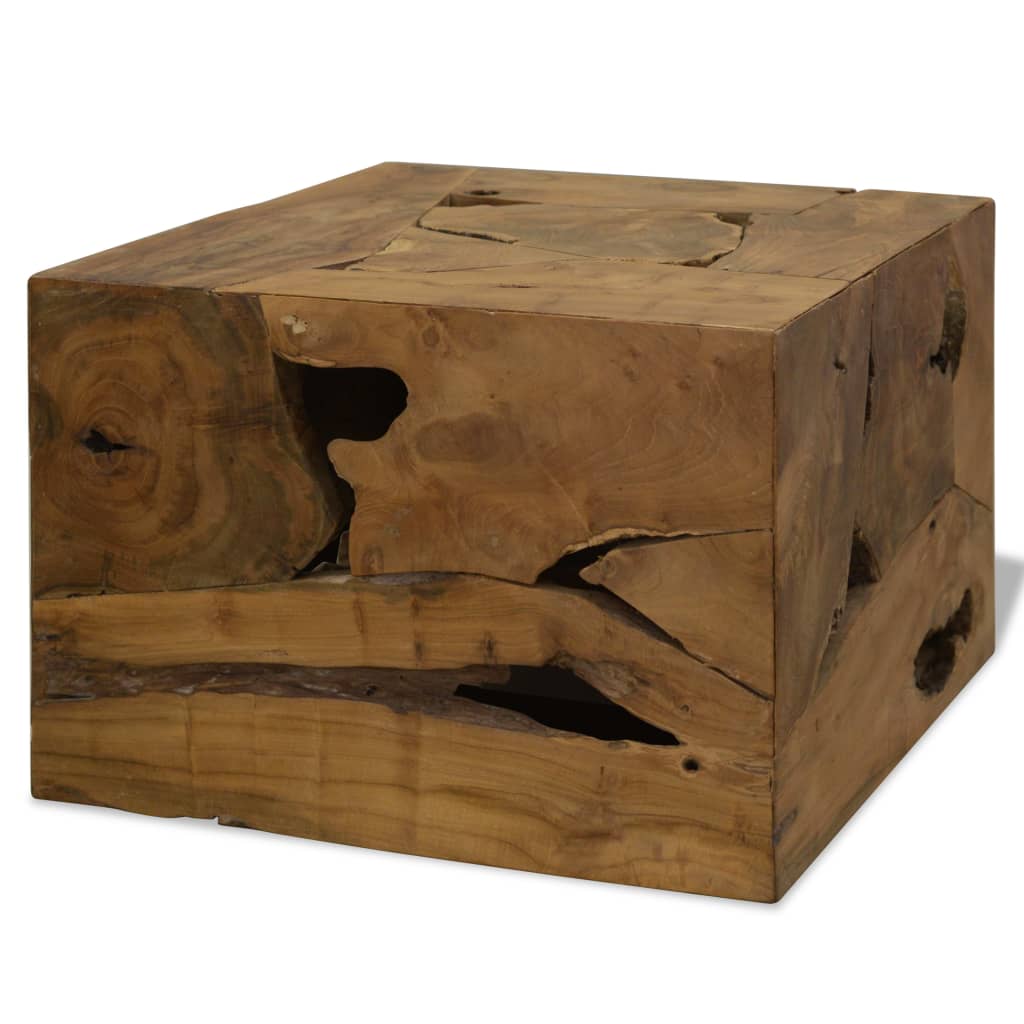 vidaXL Mesa de centro de teca genuina marrón 50x50x35 cm