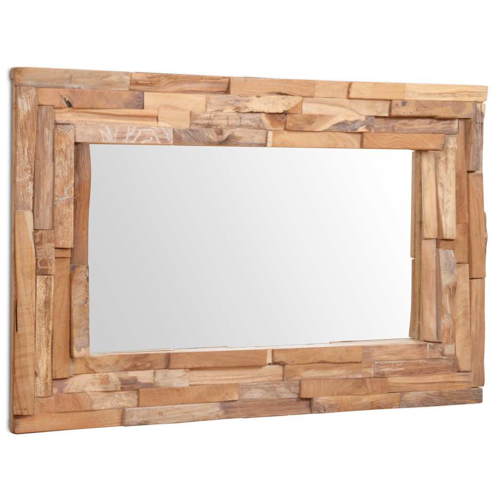 vidaXL Espejo decorativo rectangular teca 90x60 cm
