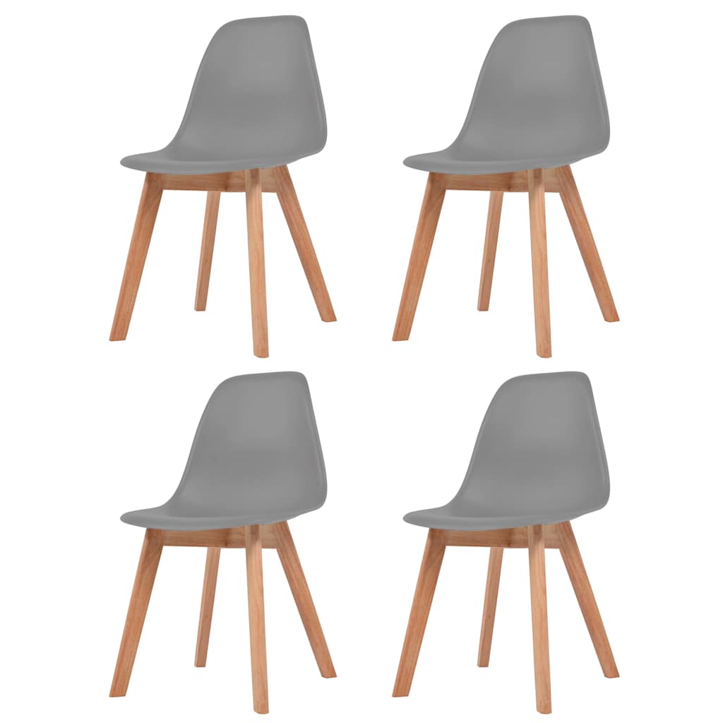 vidaXL Sillas de comedor 4 unidades plástico gris