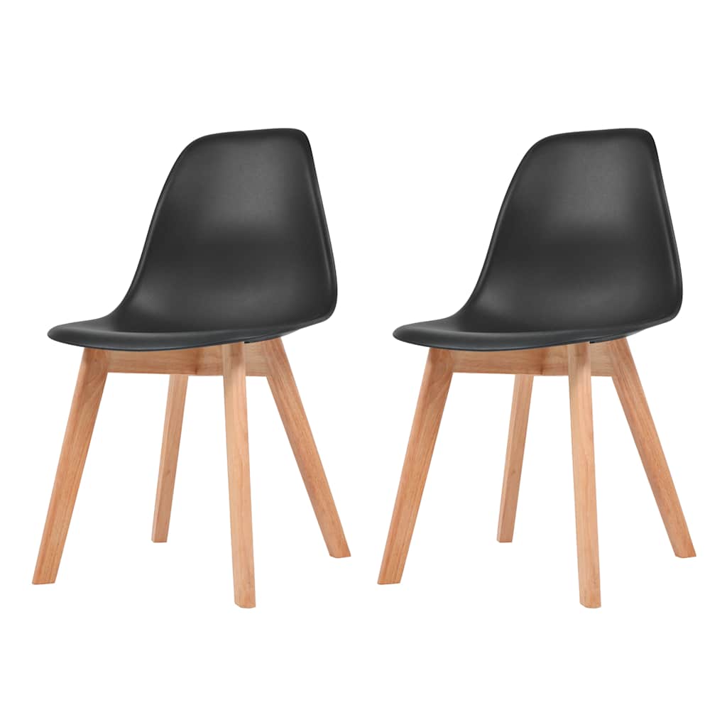 vidaXL Sillas de comedor 2 unidades plástico negro
