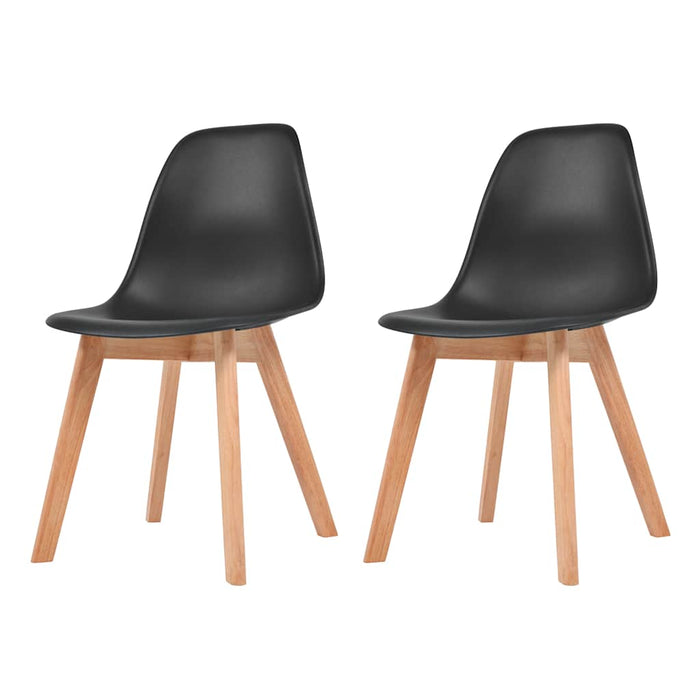 vidaXL Sillas de comedor 2 unidades plástico negro