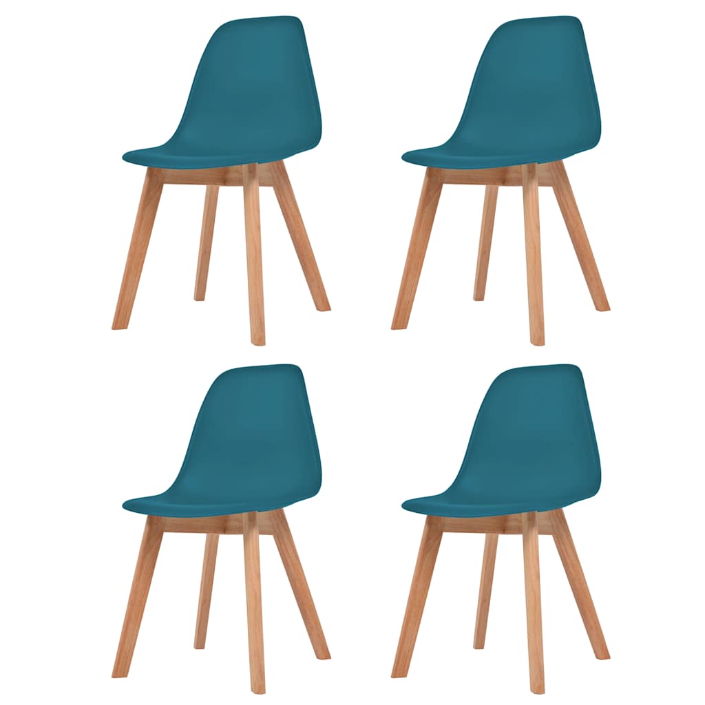 vidaXL Sillas de comedor 4 unidades plástico turquesa