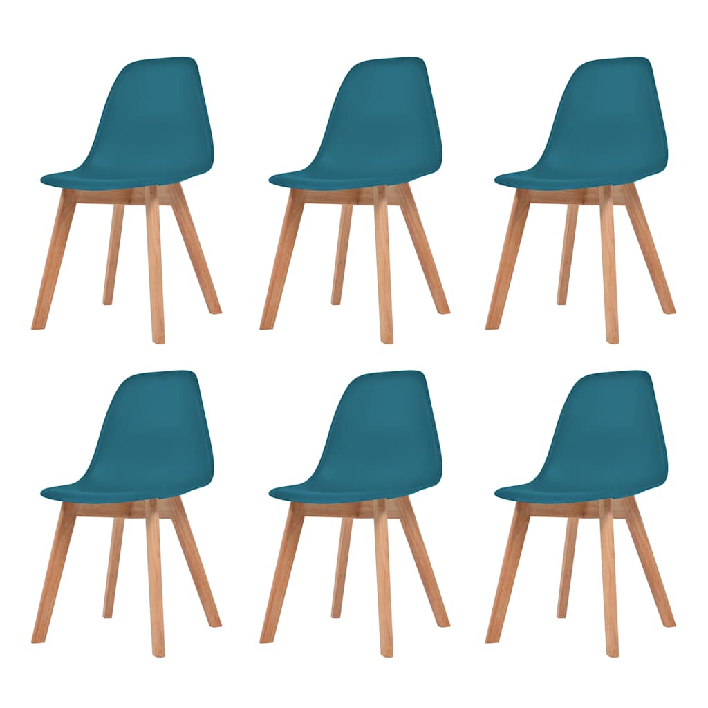 vidaXL Sillas de comedor 6 unidades plástico turquesa