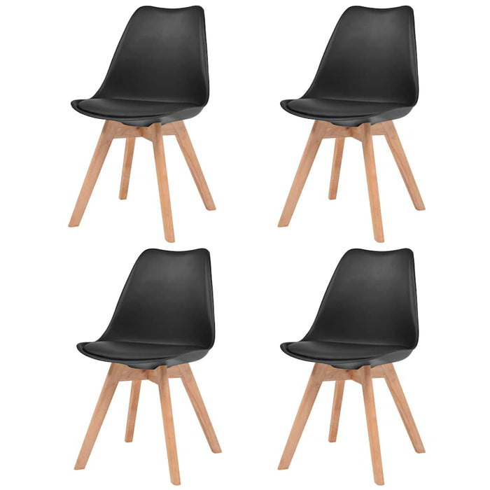 vidaXL Sillas de comedor 4 unidades plástico negro