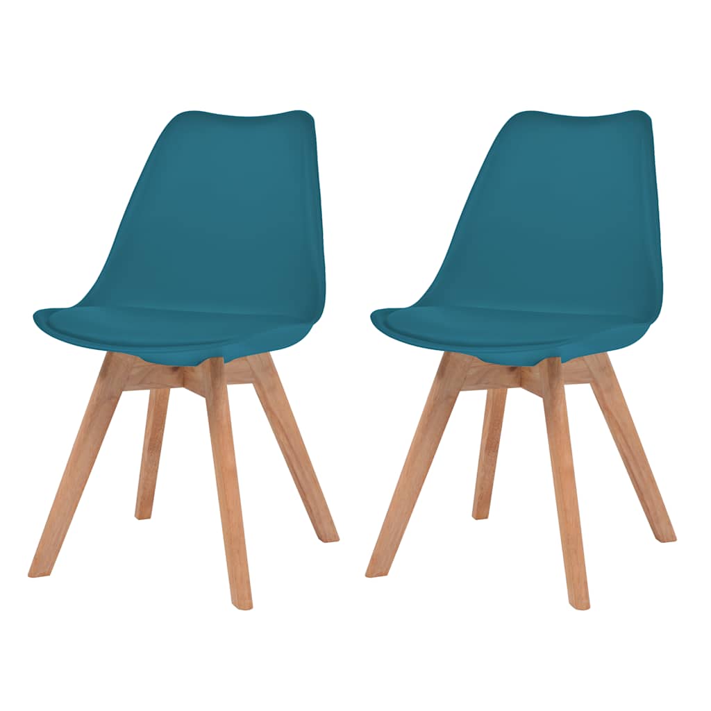 vidaXL Sillas de comedor 2 unidades plástico turquesa