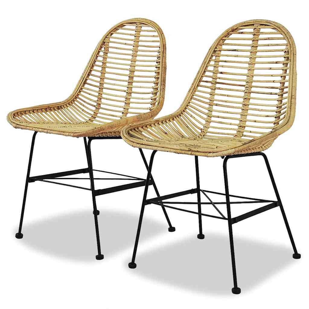 vidaXL Sillas de comedor 2 unidades ratán natural