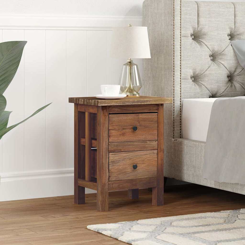 vidaXL Mesita de noche de madera maciza de caoba 40x30x51 cm