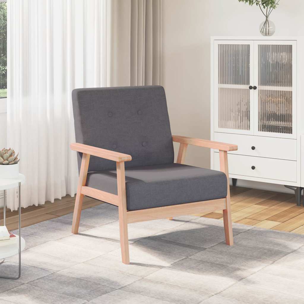 vidaXL Sillón de tela gris oscuro