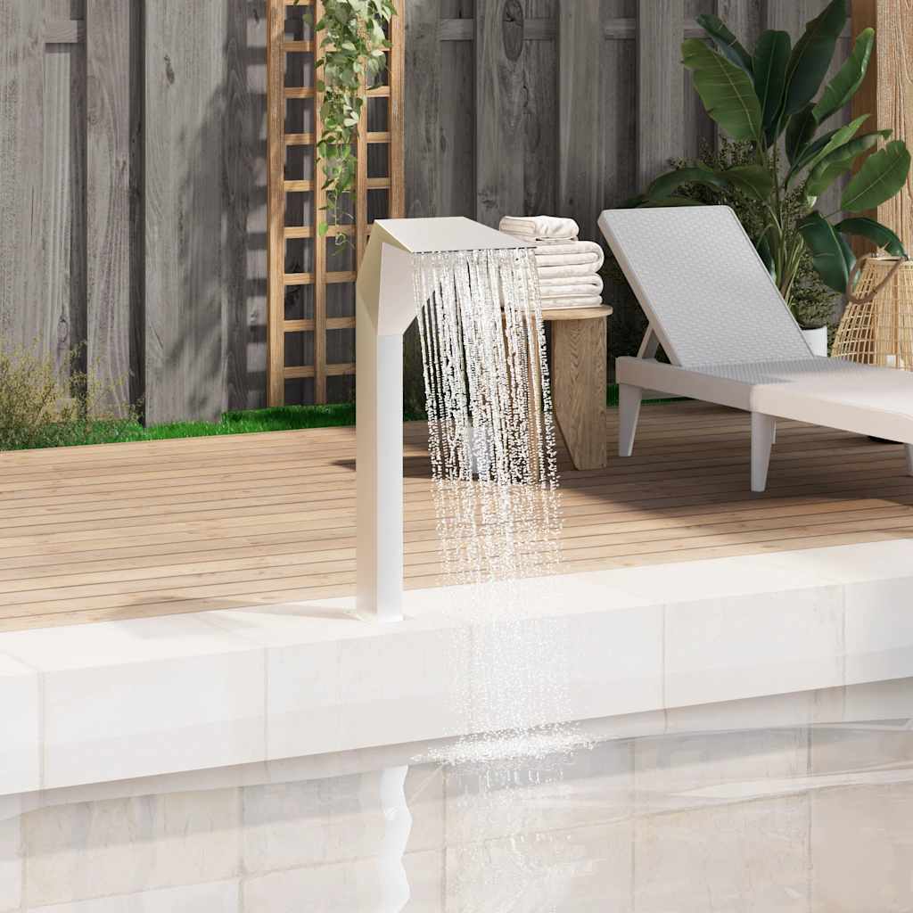 vidaXL Fuente de piscina de acero inoxidable 50x30x90 cm plateada