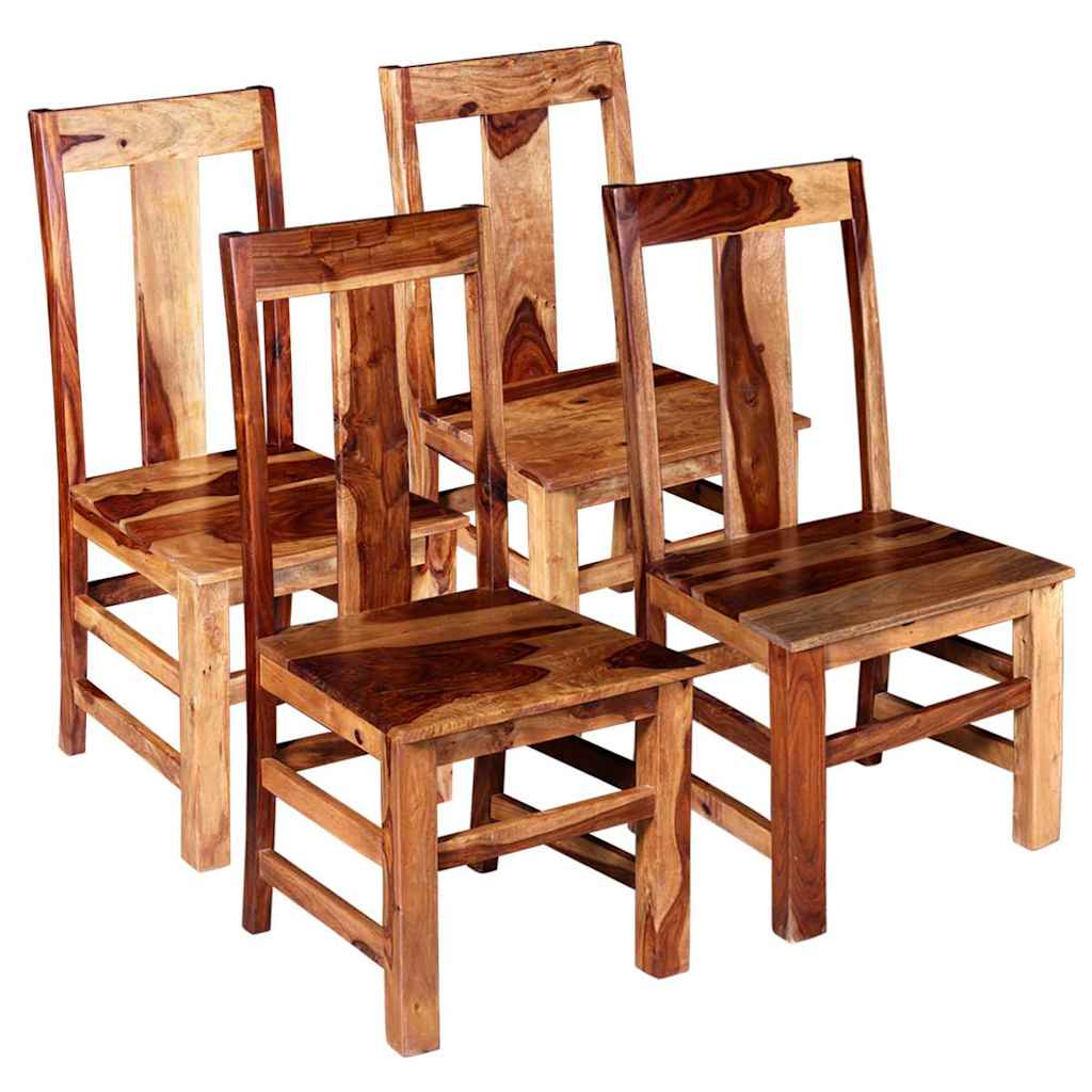vidaXL Sillas de comedor 4 unidades madera maciza