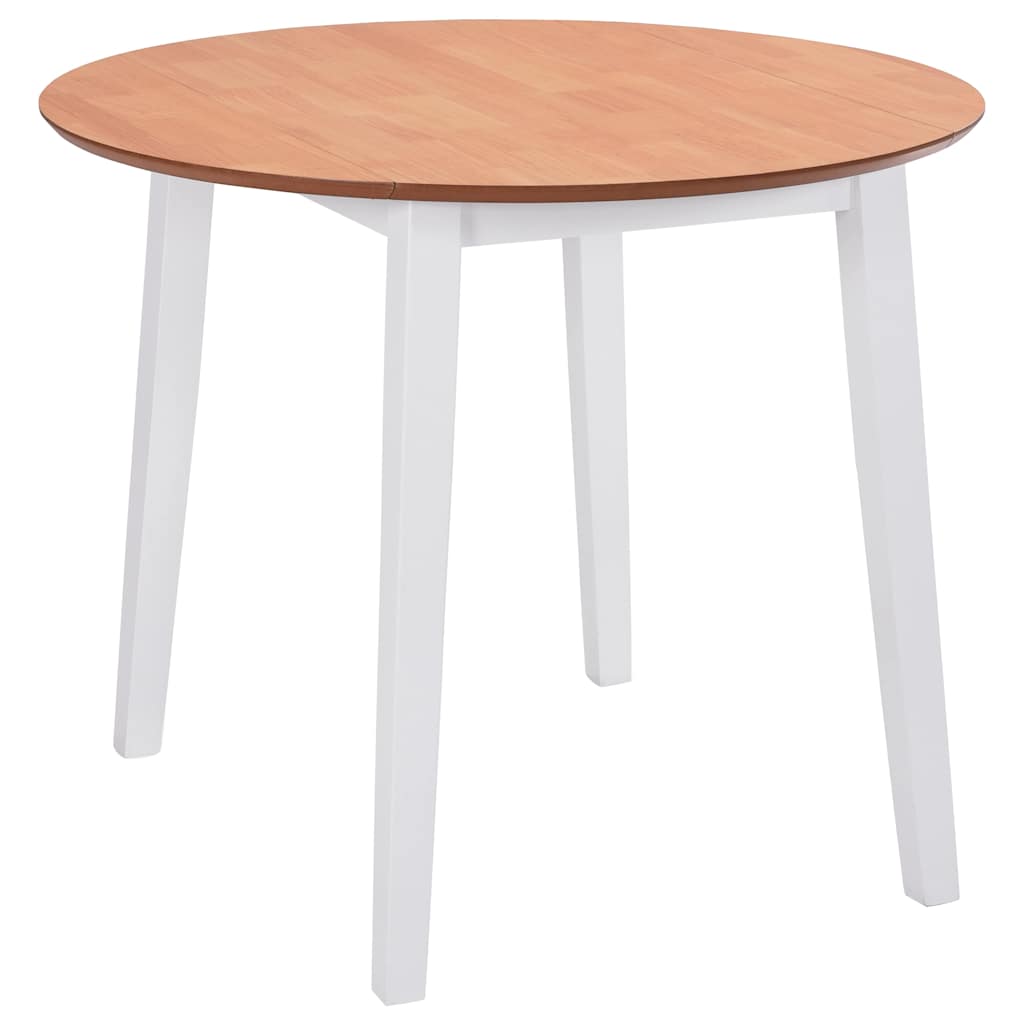 vidaXL Mesa de hojas abatibles redonda MDF blanca
