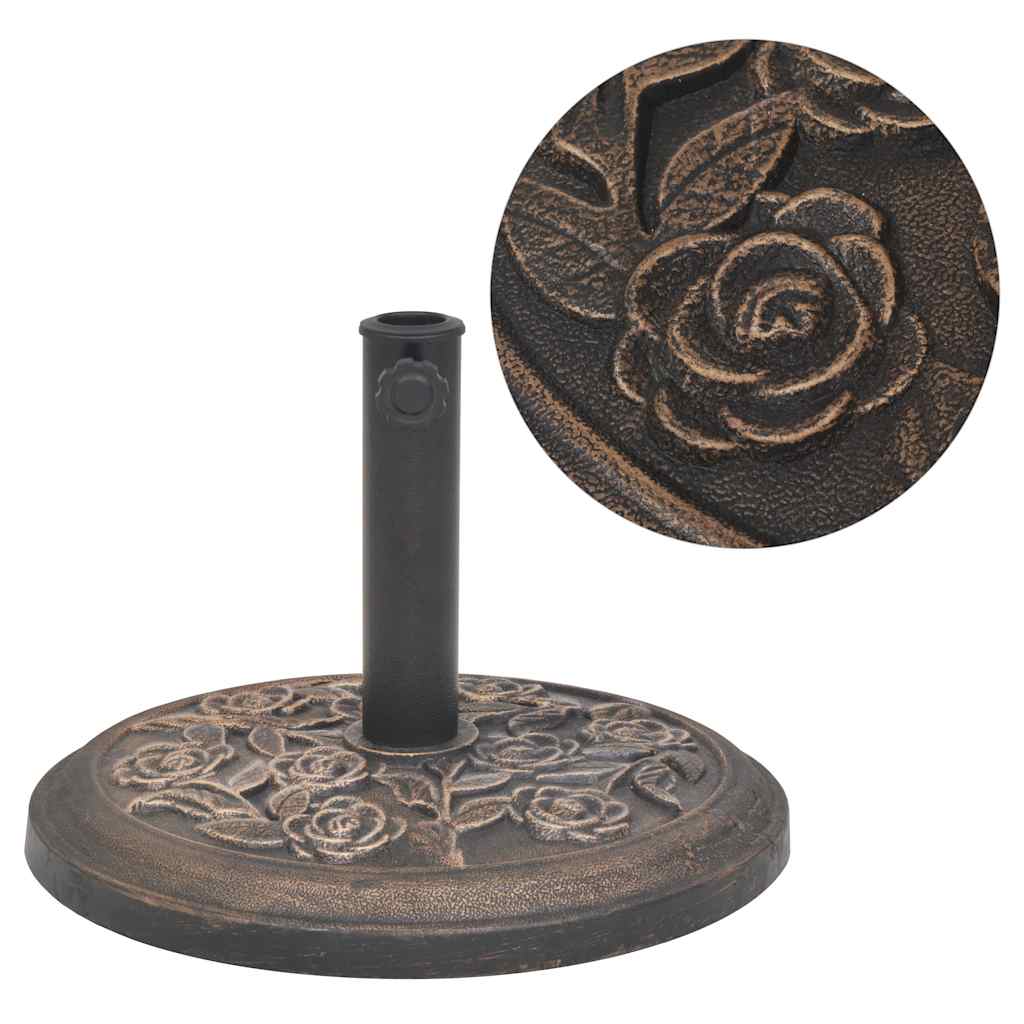 vidaXL Base de sombrilla de resina redonda bronce 9 kg