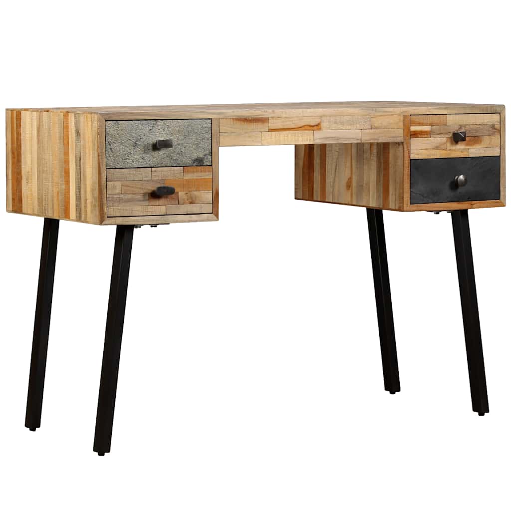 vidaXL Escritorio de teca maciza reciclada 110x50x76 cm