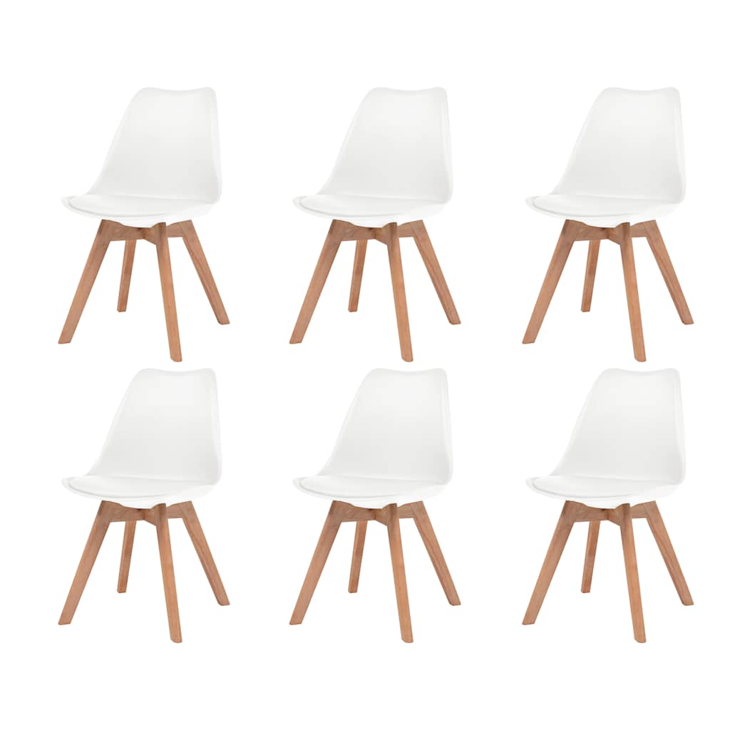 vidaXL Sillas de comedor 6 unidades plástico blanco