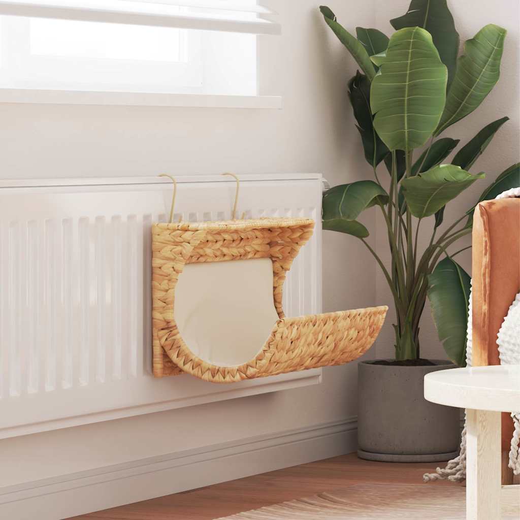 vidaXL Cama para gato con cojín de jacinto de agua 37x20x20 cm