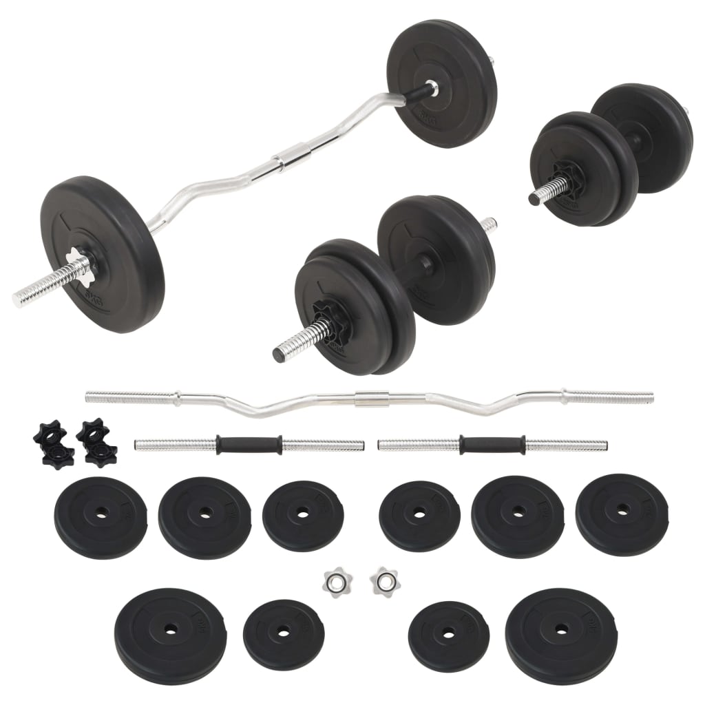 vidaXL Juego de barras y pesas 30 kg
