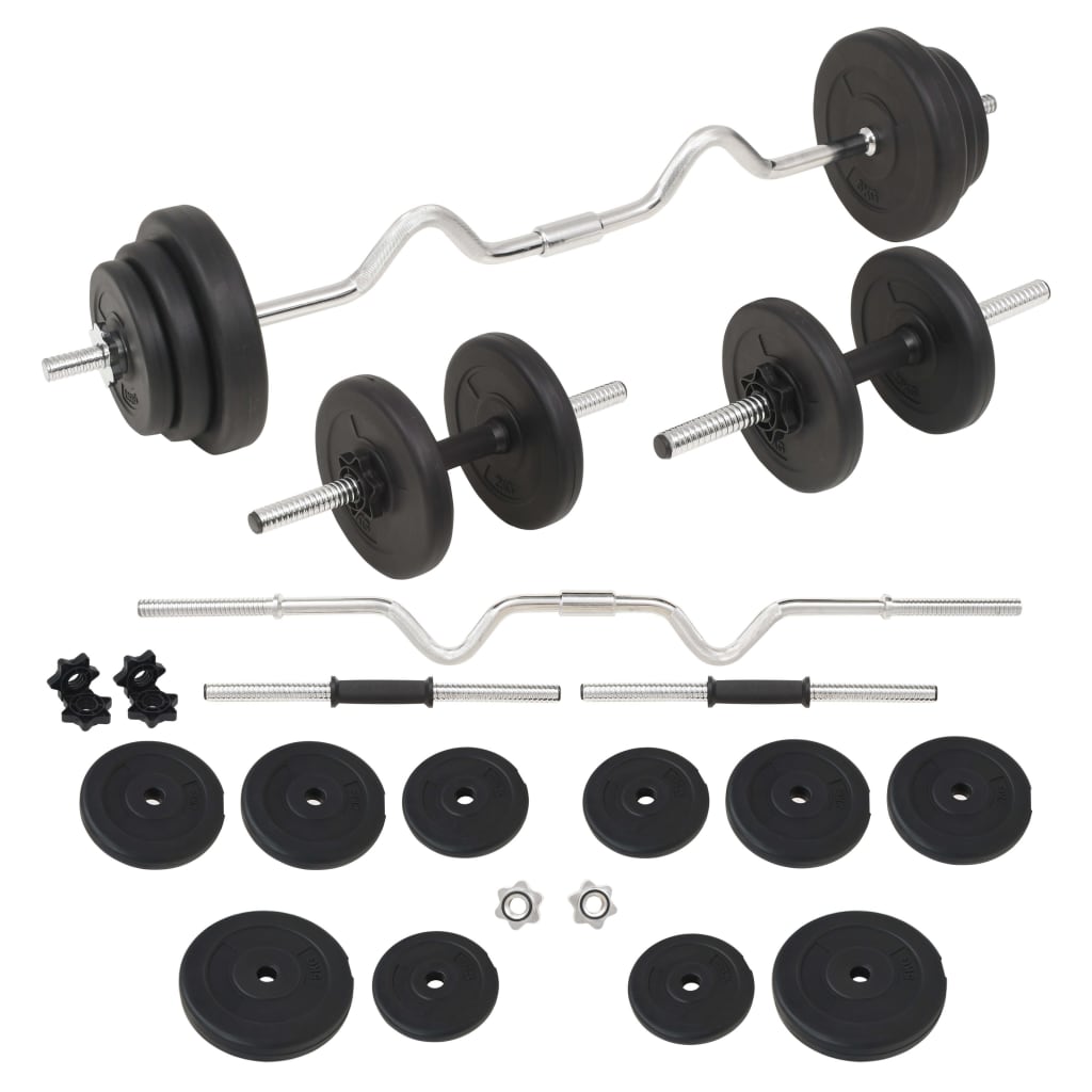 vidaXL Juego de barras y pesas 30 kg