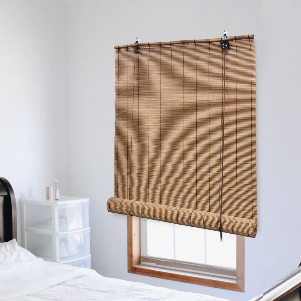 vidaXL Persiana enrollable de bambú marrón 100x220 cm