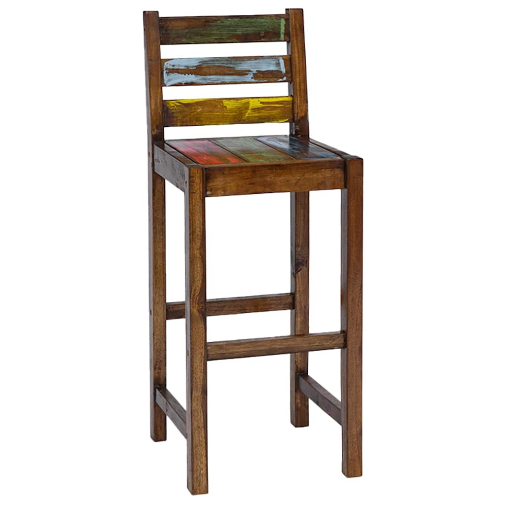vidaXL Taburetes de cocina 2 unidades madera maciza reciclada