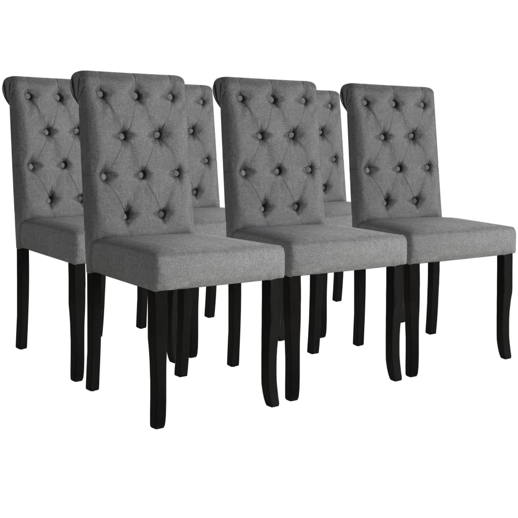 vidaXL Sillas de comedor 6 unidades tela gris oscuro