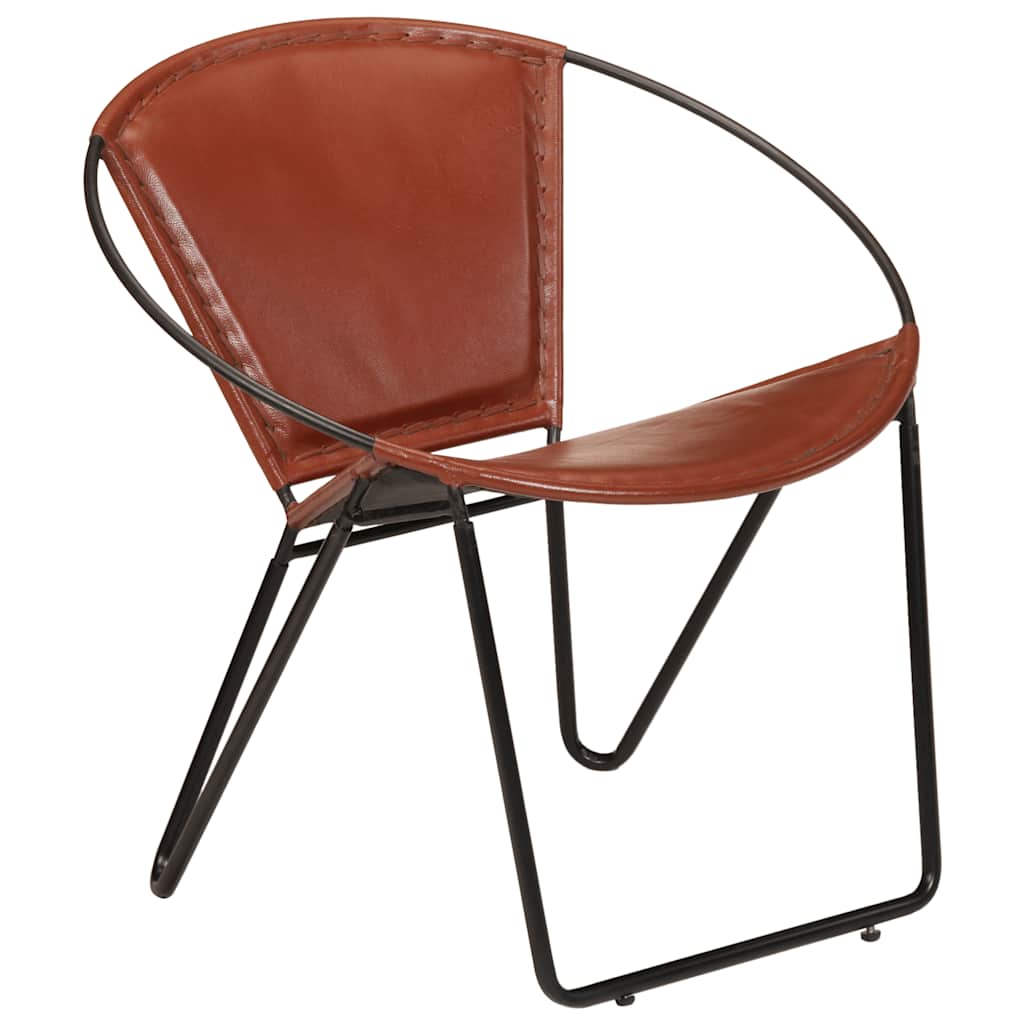 vidaXL Silla de cuero auténtico marrón