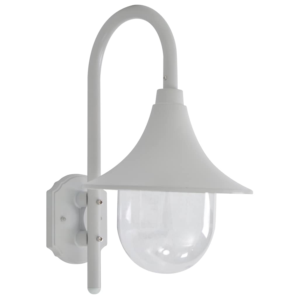 vidaXL Lámpara de pared de jardín aluminio blanca E27 42 cm