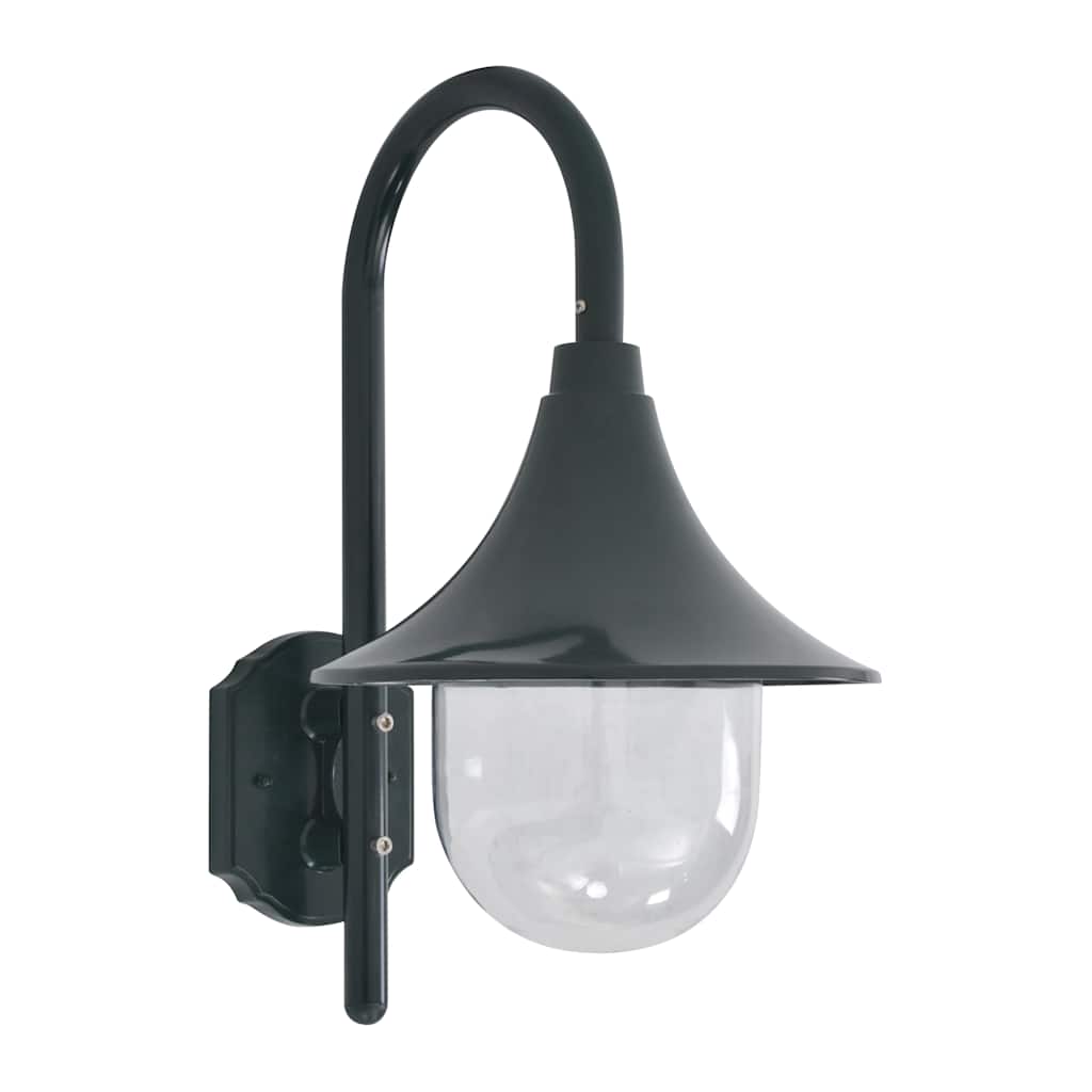 vidaXL Lámpara de pared de jardín aluminio verde oscuro E27 42 cm