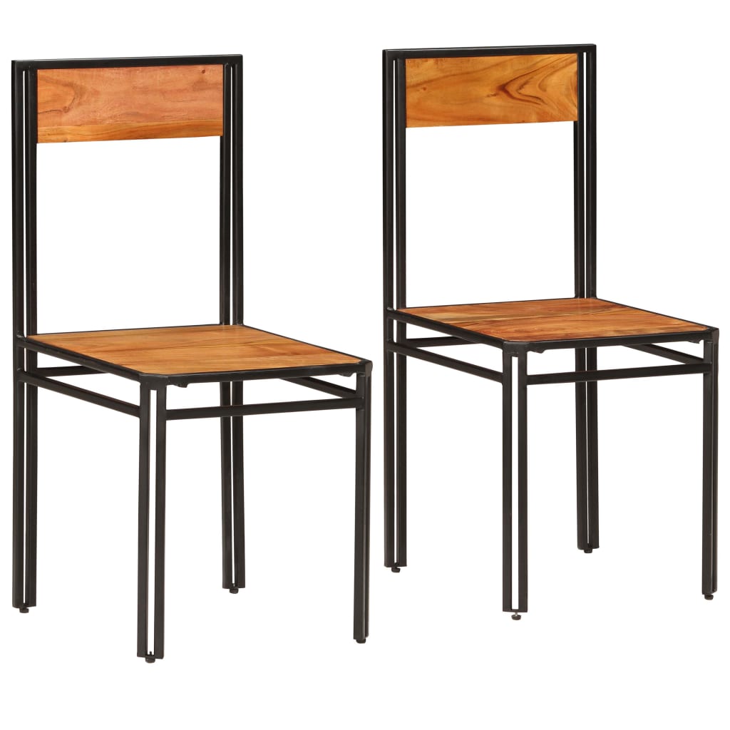 vidaXL Sillas de comedor 2 unidades madera maciza de acacia