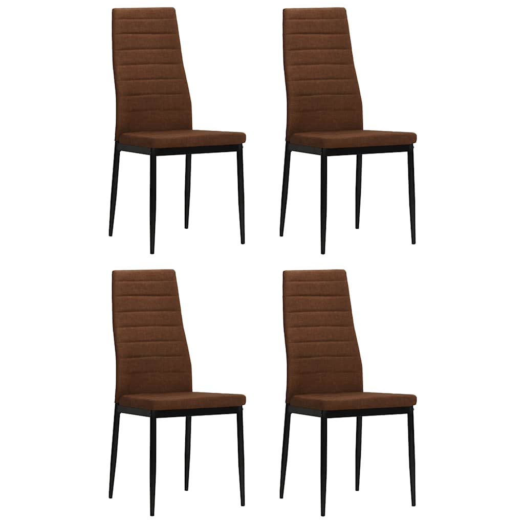 vidaXL Sillas de comedor 4 unidades tela marrón
