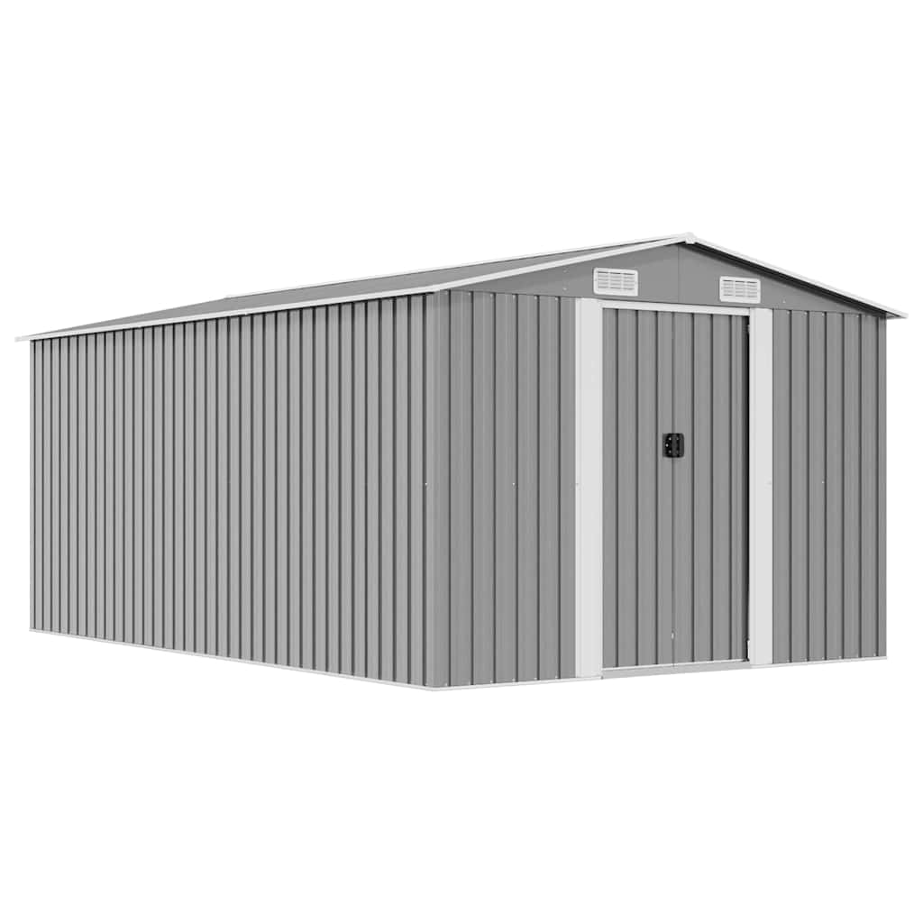 vidaXL Caseta de jardín metal gris 257x392x181 cm