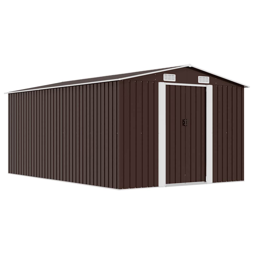 vidaXL Caseta de jardín metal marrón 257x392x181 cm