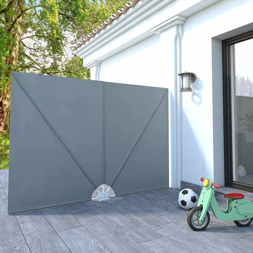 vidaXL Toldo lateral plegable terraza gris 240x160 cm