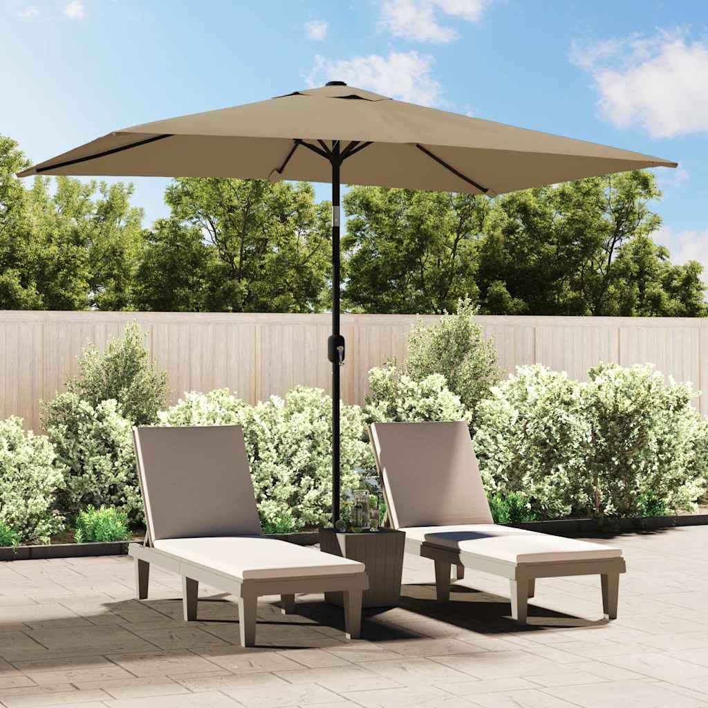 vidaXL Sombrilla de jardín con palo de metal taupe 300x200 cm