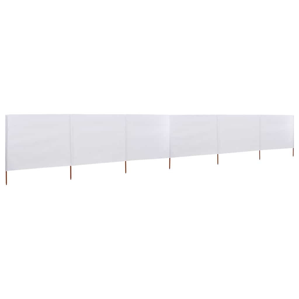 vidaXL Paravientos de playa de 6 paneles de tela 800x80 cm blanco