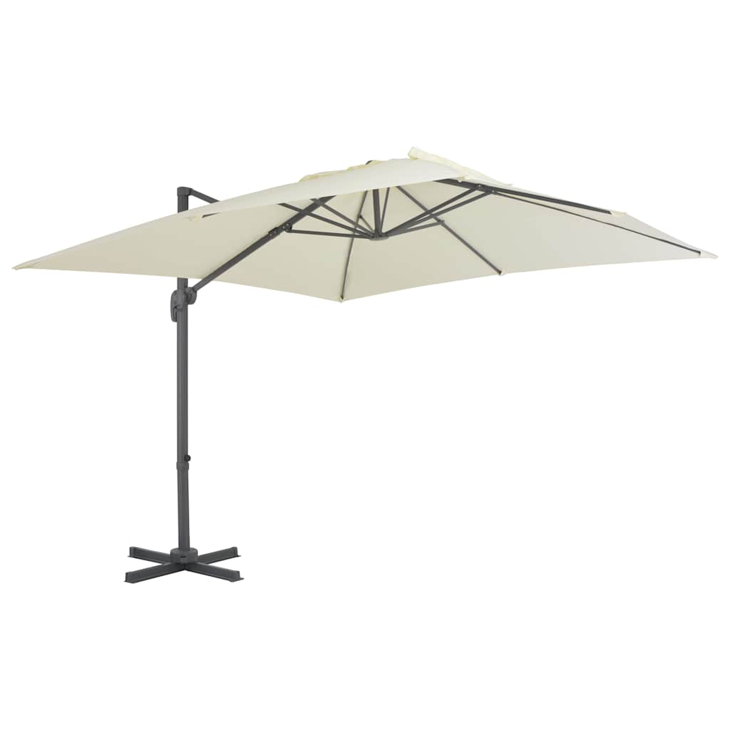 vidaXL Sombrilla de jardín voladiza con poste de aluminio 300x300 cm Arena