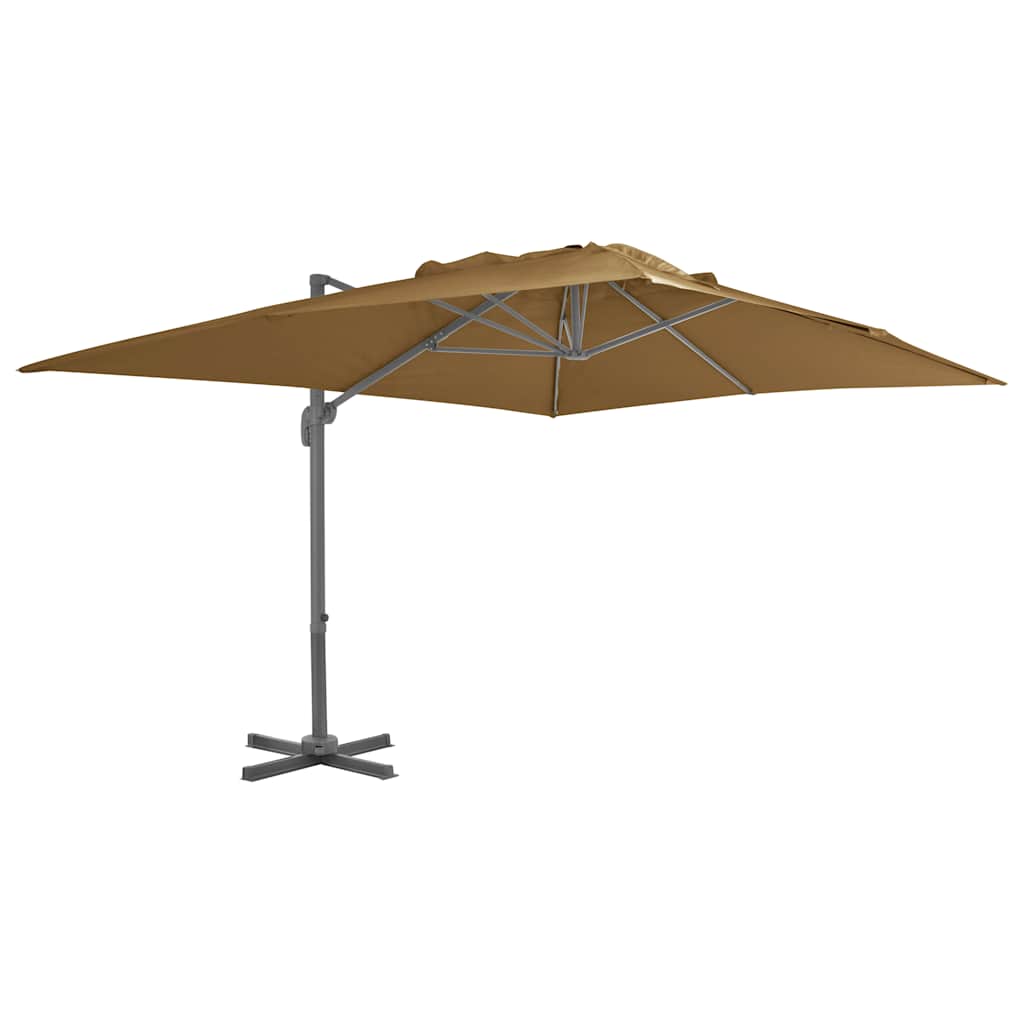 vidaXL Sombrilla de jardín voladiza con poste de aluminio 400x300 cm color topo