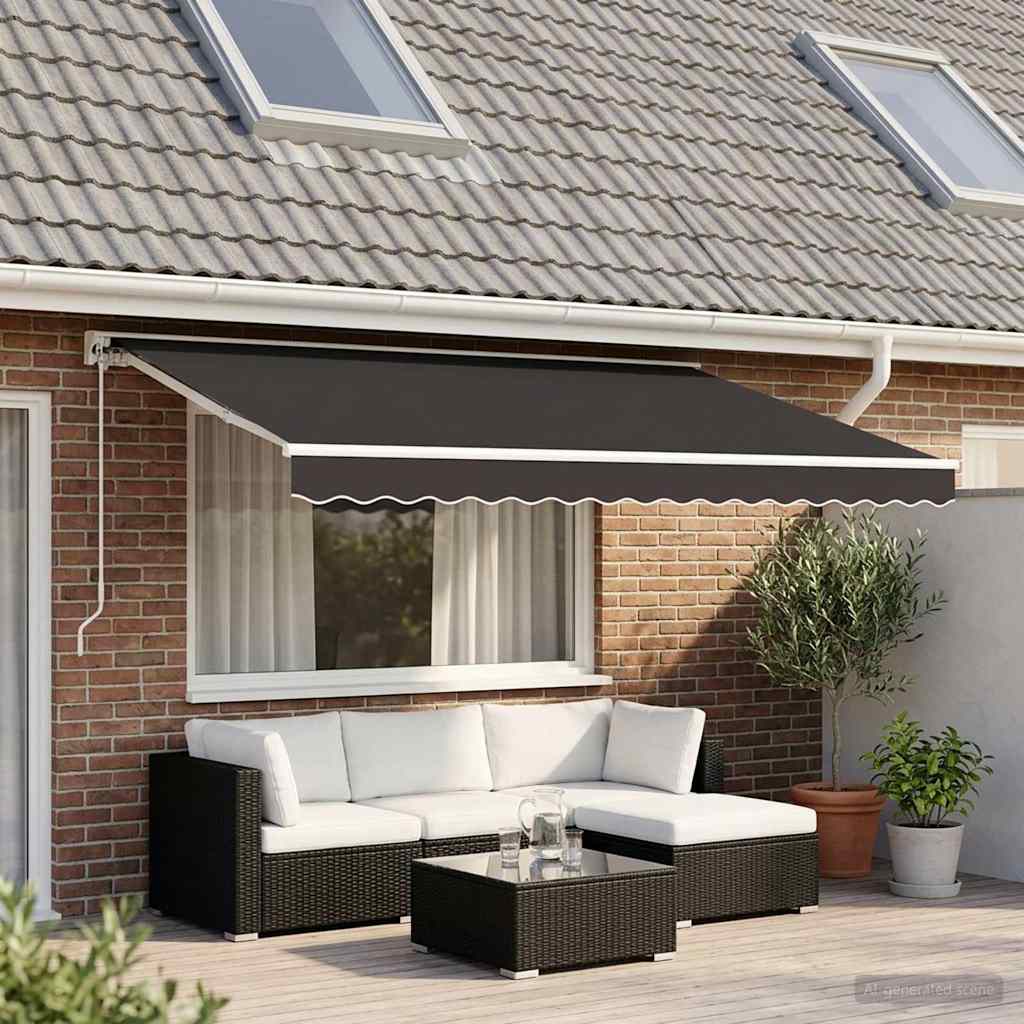 vidaXL Tela de repuesto para toldo gris 450x300 cm poliéster