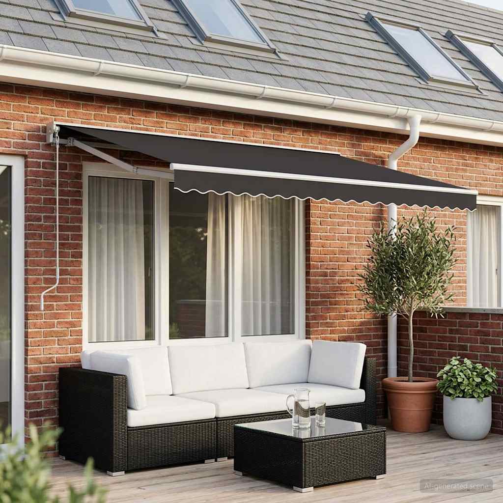 vidaXL Tela de repuesto para toldo gris 600x300 cm poliéster