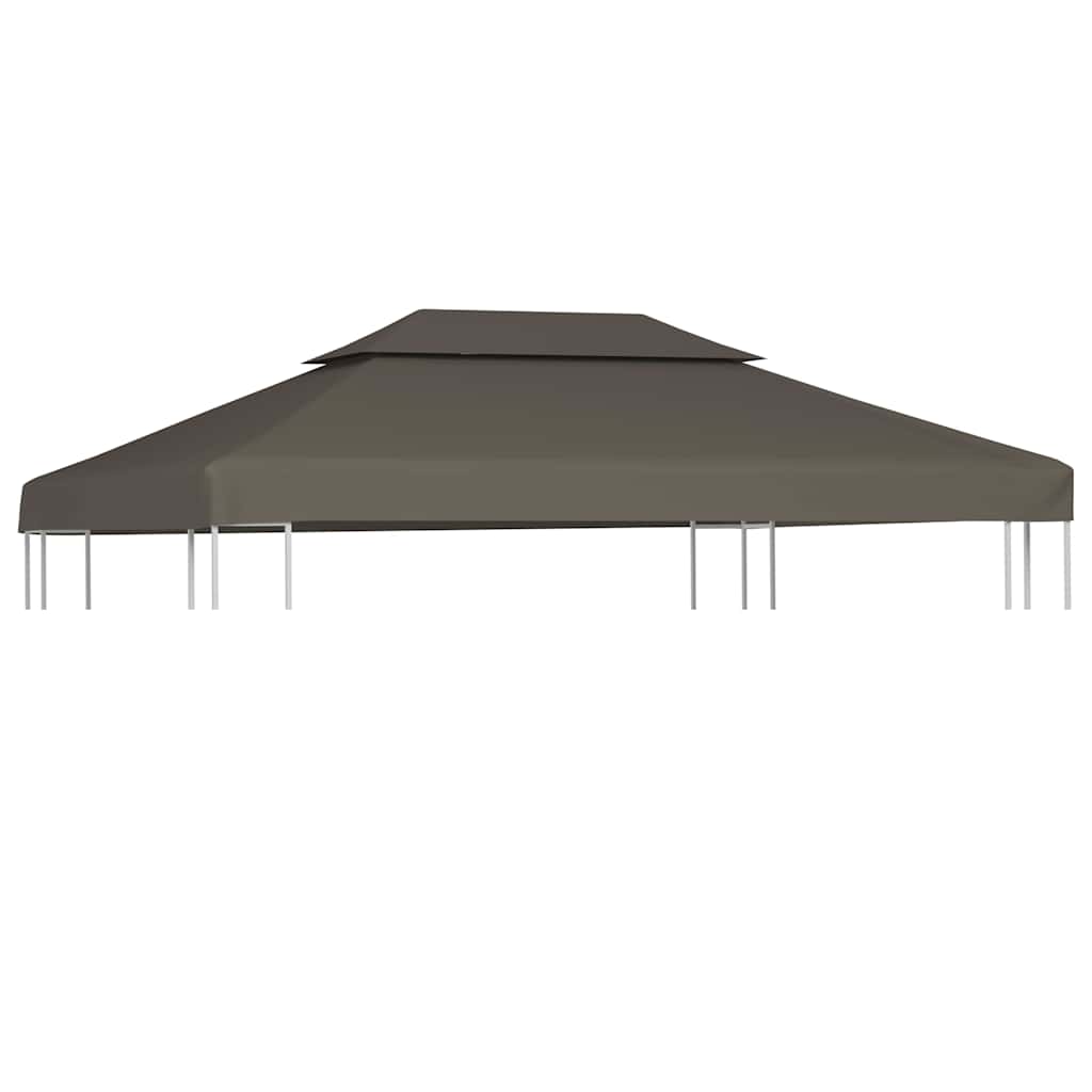 vidaXL Toldo de cenador 2 niveles 310 g/m² 4x3 m gris topo