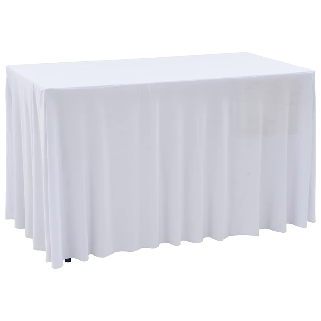 vidaXL Fundas elásticas de mesa 2 uds con falda 120x60,5x74 cm blanco