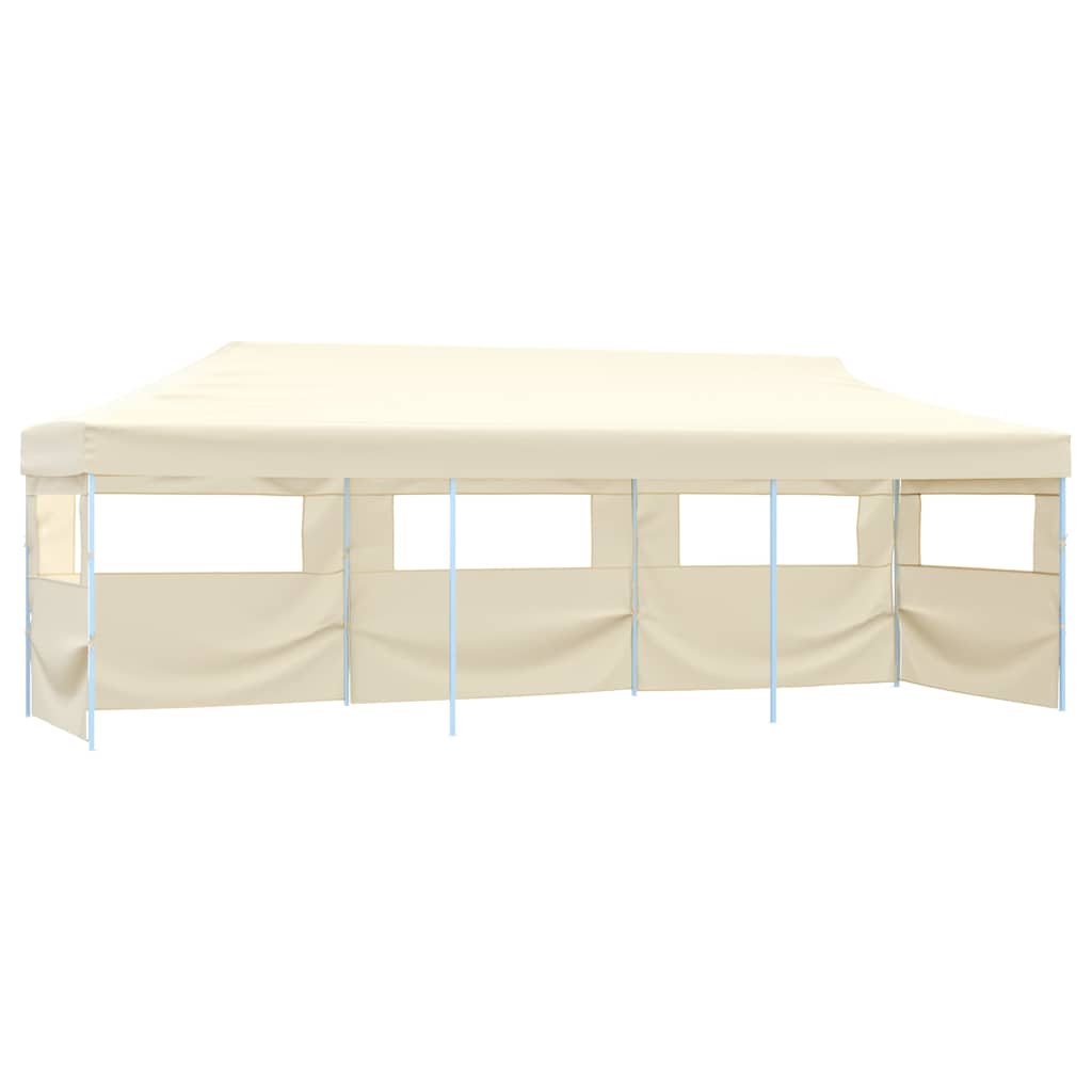 vidaXL Carpa de fiestas pop-up plegable con 5 paredes crema 3x9 m