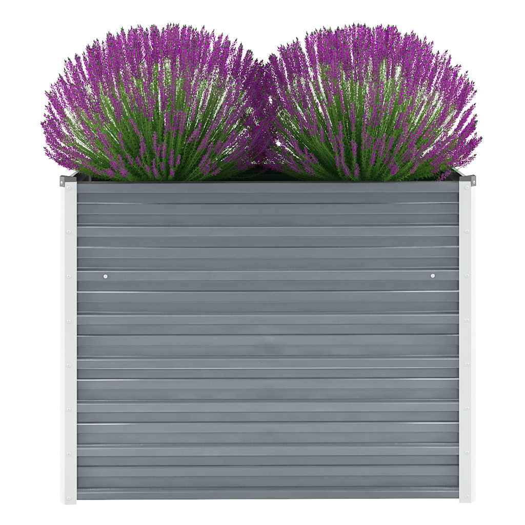 vidaXL Arriate de jardín de acero galvanizado gris 100x40x77 cm