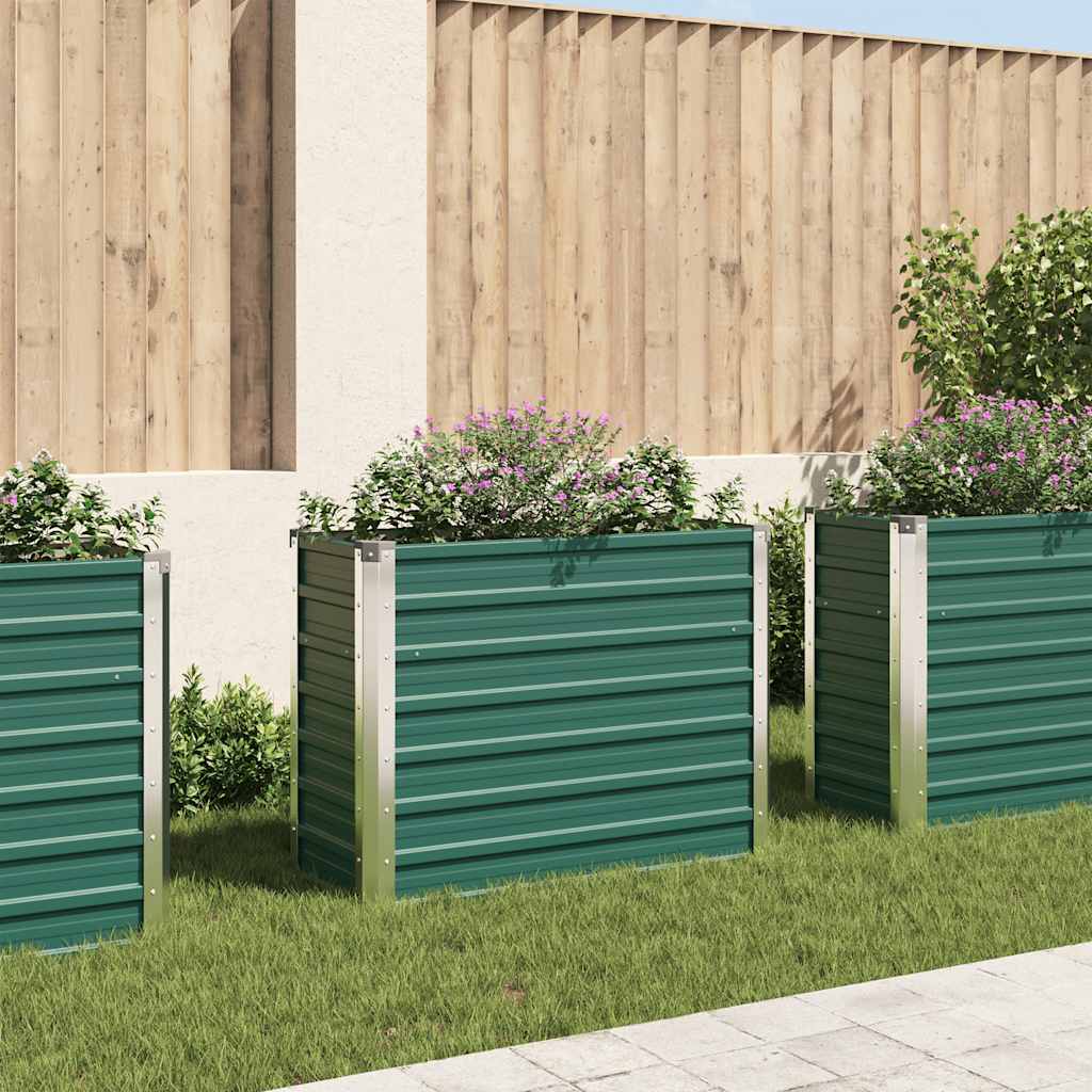 vidaXL Arriate de jardín de acero galvanizado verde 100x40x77 cm